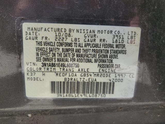 3N1AB61E49L608750 - 2009 NISSAN SENTRA 2.0 CHARCOAL photo 13