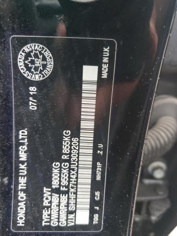 SHHFK7H4XJU309206 - 2018 HONDA CIVIC SPORT 黑色 照片 12