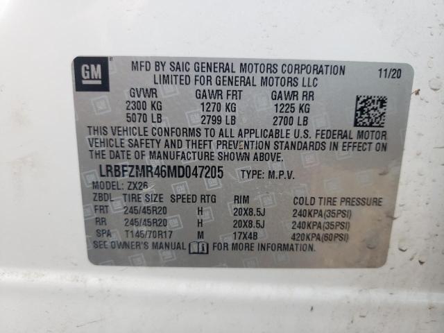 LRBFZMR46MD047205 - 2021 BUICK ENVISION PREFERRED WHITE photo 13