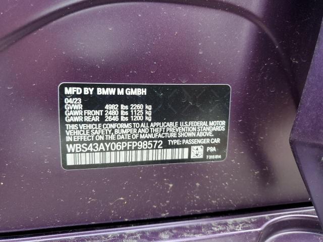 WBS43AY06PFP98572 - 2023 BMW M3 COMPETITION PURPLE photo 12
