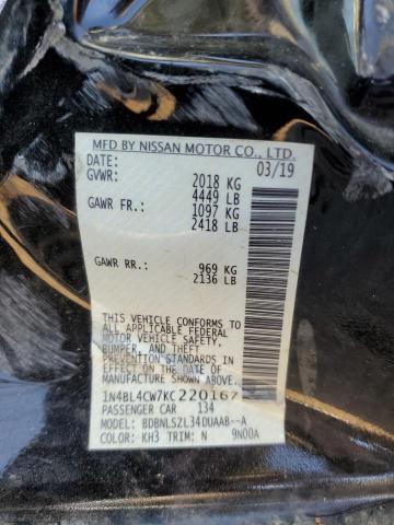 1N4BL4CW7KC220167 - 2019 NISSAN ALTIMA SR Qara foto 20