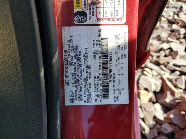 3LNHL2GC4BR766768 - 2011 LINCOLN MKZ RED photo 12