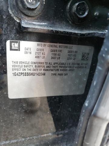 1G4ZP5SS6HU142044 - 2017 BUICK LACROSSE ESSENCE შავი ფოტო 12