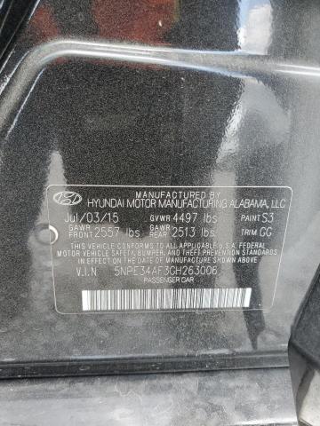 5NPE34AF3GH263006 - 2016 HYUNDAI SONATA SPORT BLACK photo 12