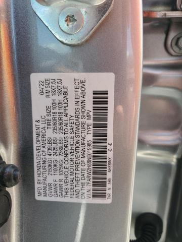 7FARW2H88NE019985 - 2022 HONDA CR-V EXL SILVER photo 13