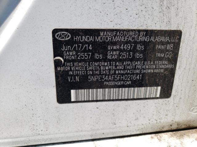 5NPE34AF5FH021641 - 2015 HYUNDAI SONATA SPORT WHITE photo 12