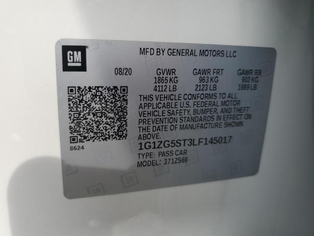 1G1ZG5ST3LF145017 - 2020 CHEVROLET MALIBU RS WHITE photo 12