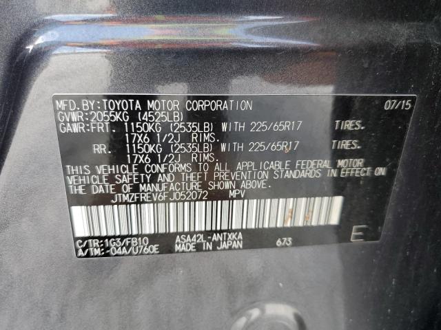 JTMZFREV6FJ052072 - 2015 TOYOTA RAV4 LE GRAY photo 13