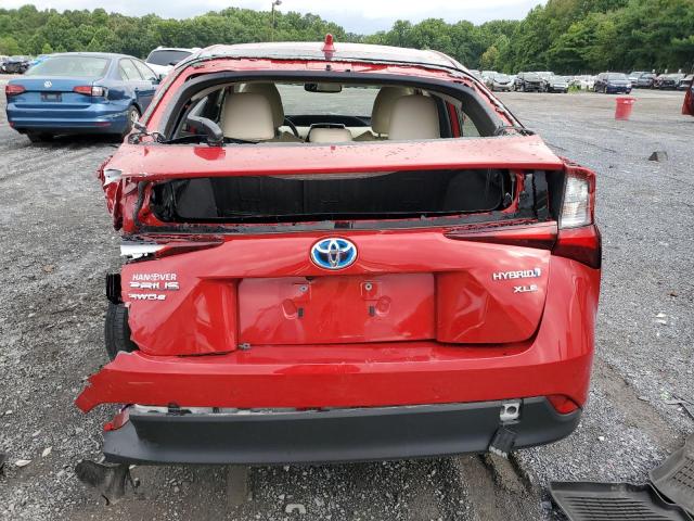 JTDL9MFUXM3026470 - 2021 TOYOTA PRIUS LE RED photo 6