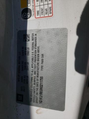 1G1FJ1R69H0211755 - 2017 CHEVROLET CAMARO ZL1 白色 照片 12