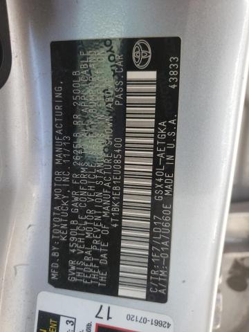 4T1BK1EB1EU085400 - 2014 TOYOTA AVALON BASE 银色 照片 12