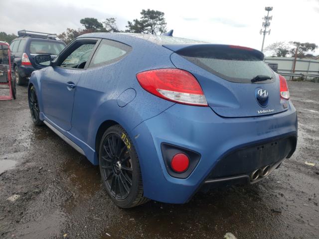 KMHTC6AE1GU261301 - 2016 HYUNDAI VELOSTER TURBO BLUE photo 3