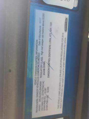 3AKJGLDRXJSHU4568 - 2018 FREIGHTLINER CASCADIA 125 BLUE photo 10