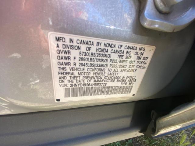 2HNYD18264H560779 - 2004 ACURA MDX SILVER photo 10