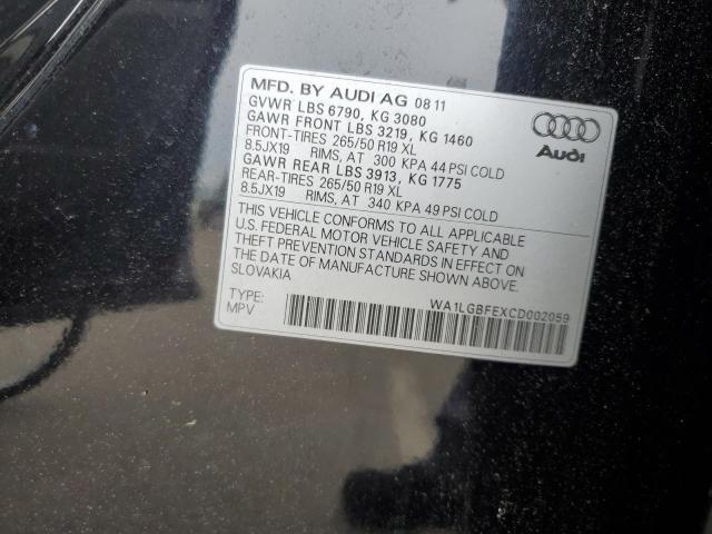 WA1LGBFEXCD002059 - 2012 AUDI Q7 PREMIUM PLUS შავი ფოტო 13