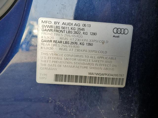 WA1WGAFP0DA095797 - 2013 AUDI Q5 PRESTIGE BLUE photo 13