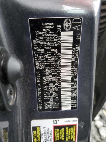 2T1BU4EEXDC126029 - 2013 TOYOTA COROLLA BASE Графитовый фото 12
