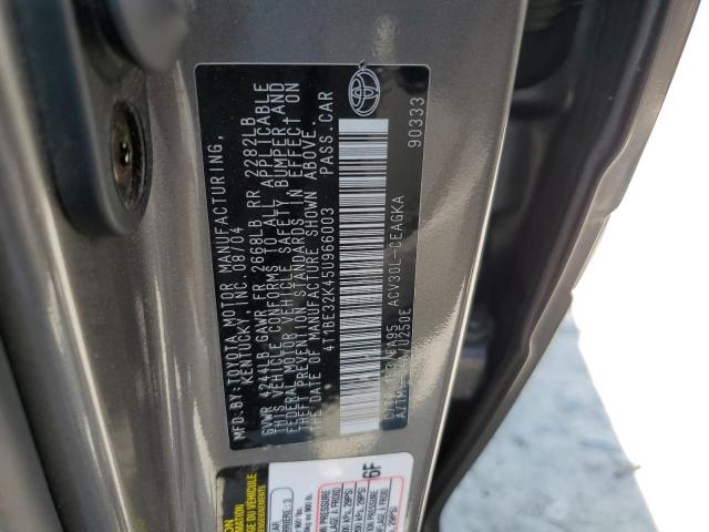 4T1BE32K45U966003 - 2005 TOYOTA CAMRY LE GRAY photo 12