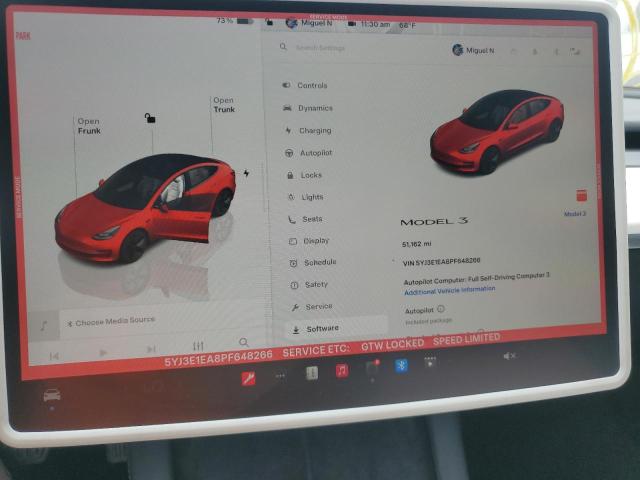 5YJ3E1EA8PF648266 - 2023 TESLA MODEL 3 Qırmızı foto 9