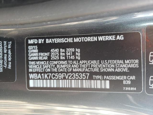 WBA1K7C59FV235357 - 2015 BMW 228 XI SILVER photo 12