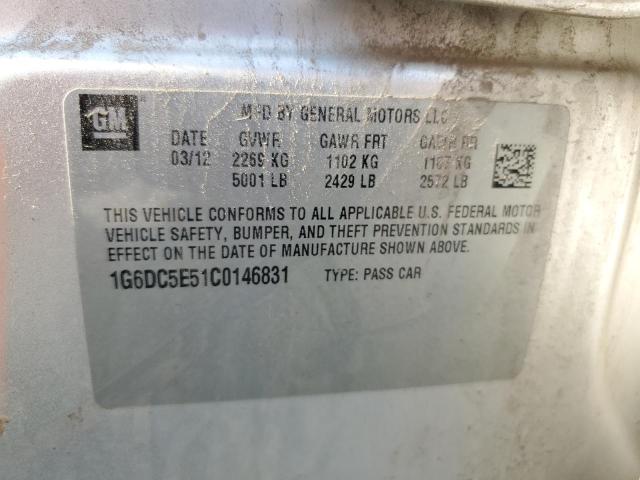 1G6DC5E51C0146831 - 2012 CADILLAC CTS SILVER photo 12