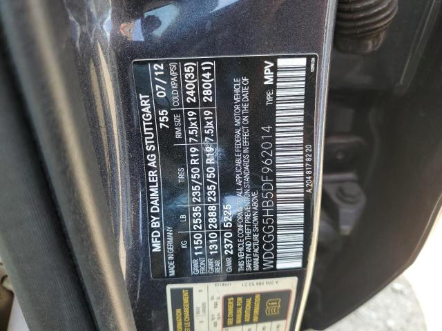 WDCGG5HB5DF962014 - 2013 MERCEDES-BENZ GLK 350 Сірий фото 12