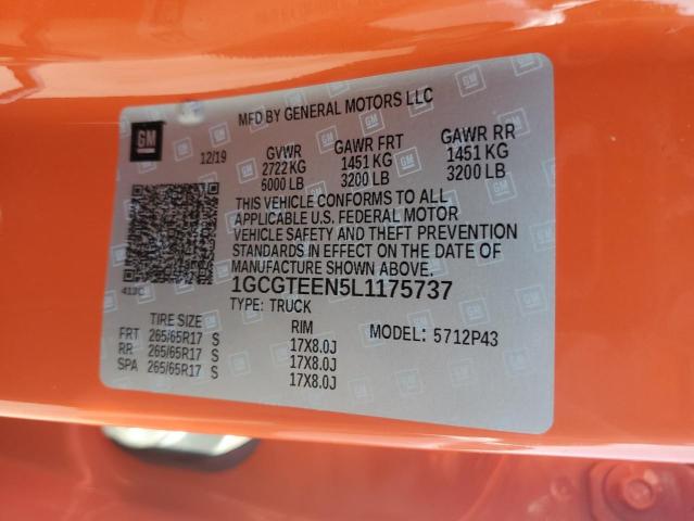 1GCGTEEN5L1175737 - 2020 CHEVROLET COLORADO ZR2 ORANGE photo 13