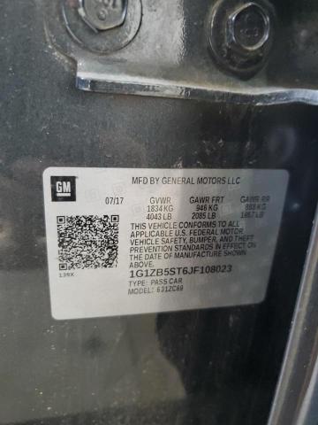 1G1ZB5ST6JF108023 - 2018 CHEVROLET MALIBU LS ნაცრისფერი ფოტო 12