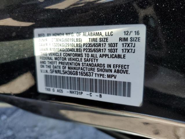 5FNRL5H36GB165637 - 2016 HONDA ODYSSEY SE BLUE photo 13