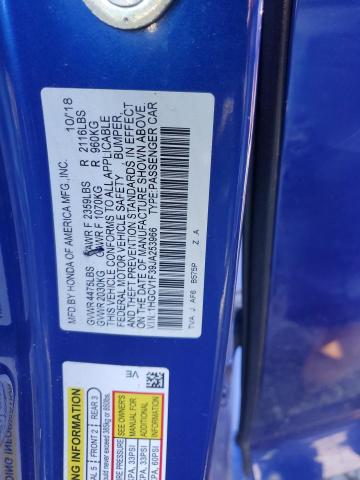 1HGCV1F39JA253966 - 2018 HONDA ACCORD SPORT BLUE photo 12
