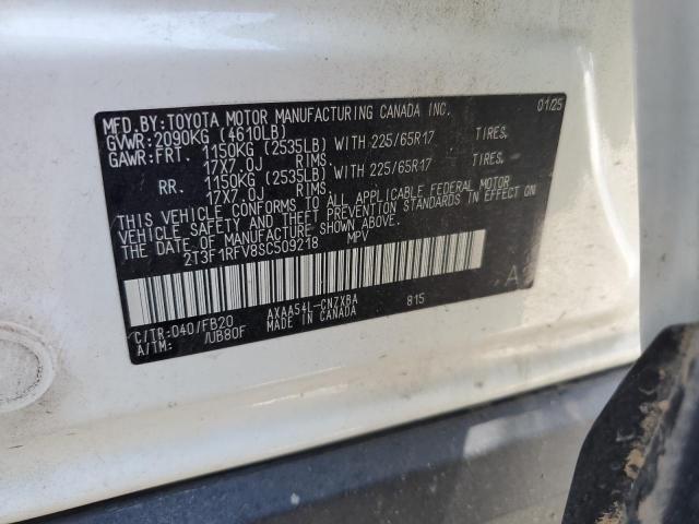 2T3F1RFV8SC509218 - 2025 TOYOTA RAV4 LE WHITE photo 13