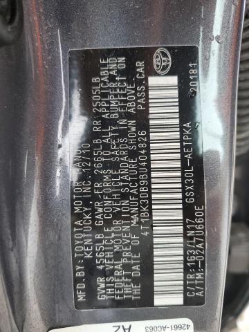 4T1BK3DB9BU404826 - 2011 TOYOTA AVALON BASE Boz foto 12