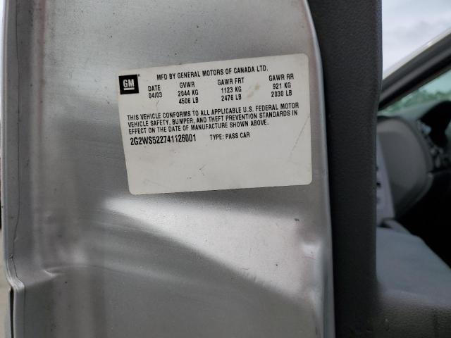 2G2WS522741126001 - 2004 PONTIAC GRAND PRIX GT2 GRAY photo 12