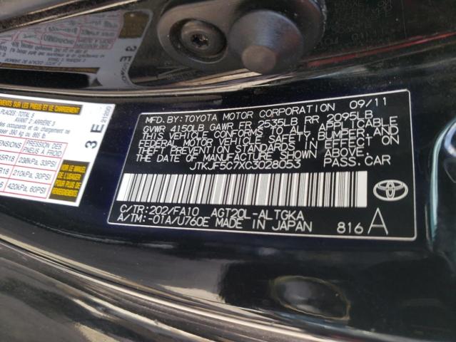 JTKJF5C7XC3028053 - 2012 TOYOTA SCION TC 黑色 照片 13