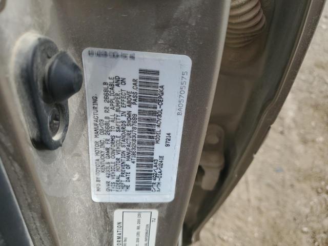 4T1BE32K83U787699 - 2003 TOYOTA CAMRY LE TAN photo 12