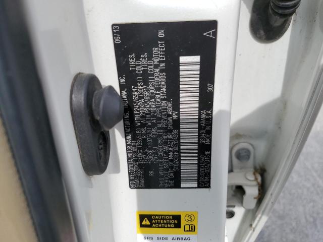 5TDZK3EH0DS124998 - 2013 TOYOTA HIGHLANDER BASE Белый фото 14