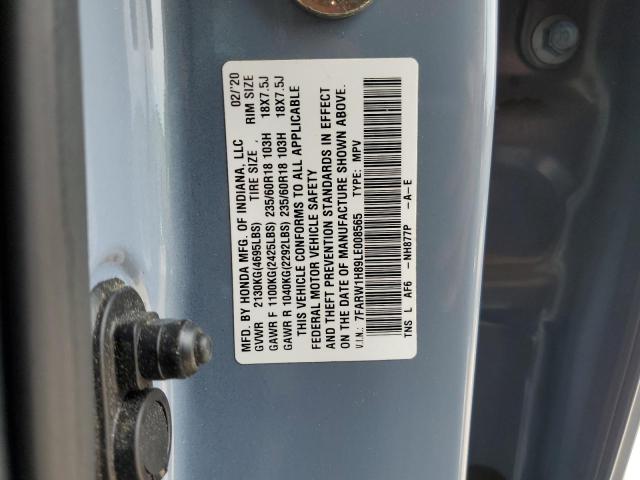 7FARW1H89LE008565 - 2020 HONDA CR-V EXL BLUE photo 13