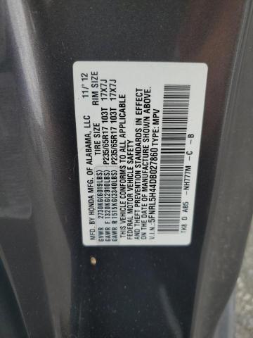 5FNRL5H44DB027860 - 2013 HONDA ODYSSEY EX GRAY photo 13