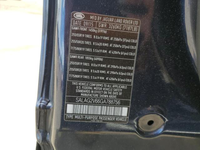 SALAG2V66GA788756 - 2016 LAND ROVER LR4 HSE BLUE photo 13