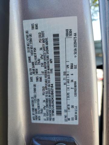 1FMCU0J92KUB62184 - 2019 FORD ESCAPE TITANIUM SILVER photo 13