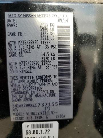 5N1AR2MMXEC732155 - 2014 NISSAN PATHFINDER S BLACK photo 13