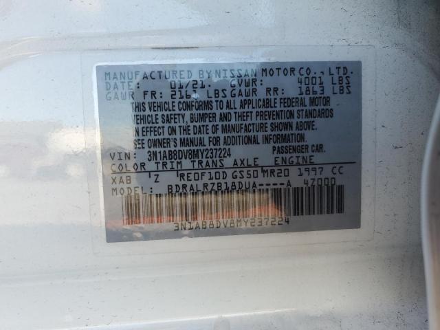 3N1AB8DV8MY237224 - 2021 NISSAN SENTRA SR WHITE photo 13