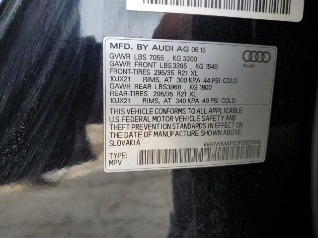 WA1WMAFE3FD031505 - 2015 AUDI Q7 TDI PRESTIGE BLACK photo 13