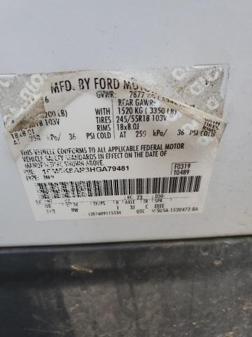 1FM5K8AR3HGA79481 - 2017 FORD EXPLORER POLICE INTERCEPTOR 白色 照片 14