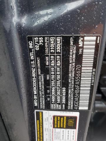 4JGDA5HB6FA556670 - 2015 MERCEDES-BENZ ML 350 4MATIC GRAY photo 13