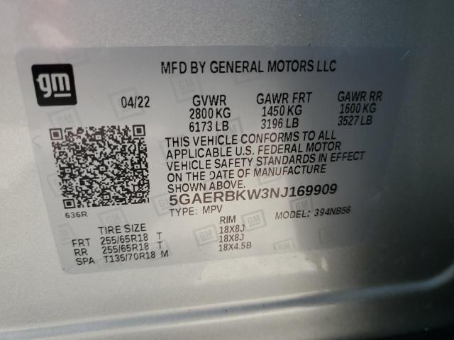5GAERBKW3NJ169909 - 2022 BUICK ENCLAVE ESSENCE Gümüş foto 14