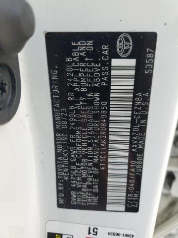 4T1C11AK3RU849850 - 2024 TOYOTA CAMRY LE WHITE photo 13