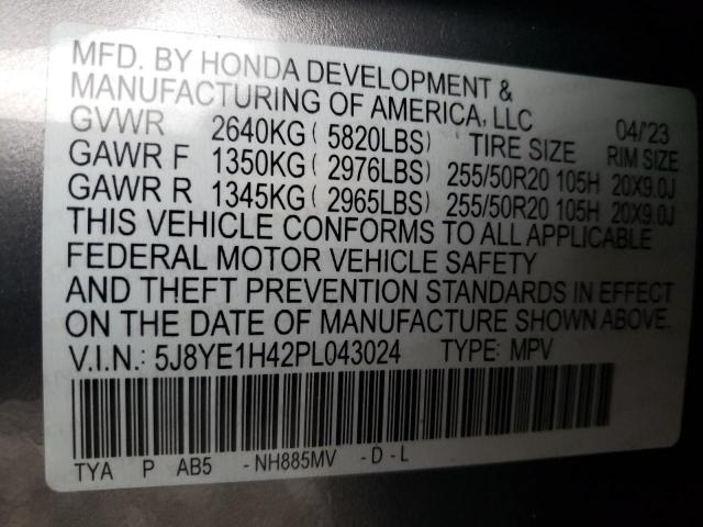 5J8YE1H42PL043024 - 2023 ACURA MDX TECHNOLOGY CHARCOAL photo 13