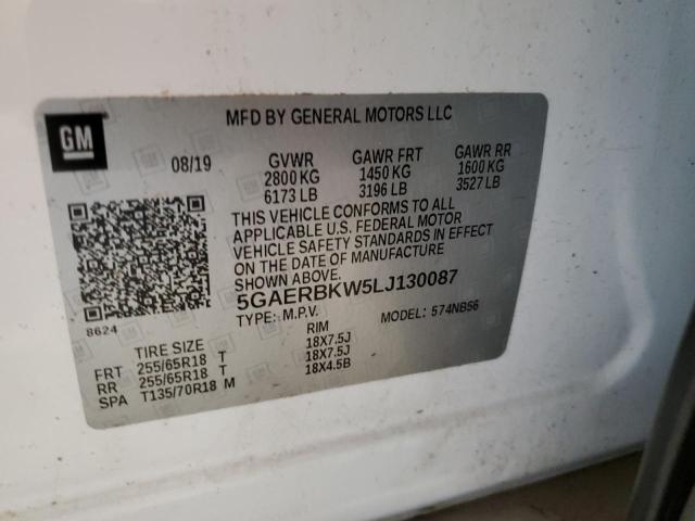 5GAERBKW5LJ130087 - 2020 BUICK ENCLAVE ESSENCE 白色 照片 13