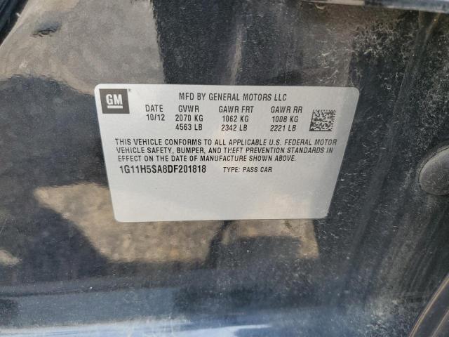 1G11H5SA8DF201818 - 2013 CHEVROLET MALIBU LTZ შავი ფოტო 12